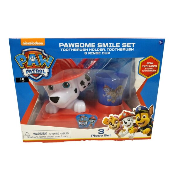 Nickelodeon Paw Patrol Marshall Pawsome Smile Set Toothbrush Holder Rinse Cup - Picture 3 of 8